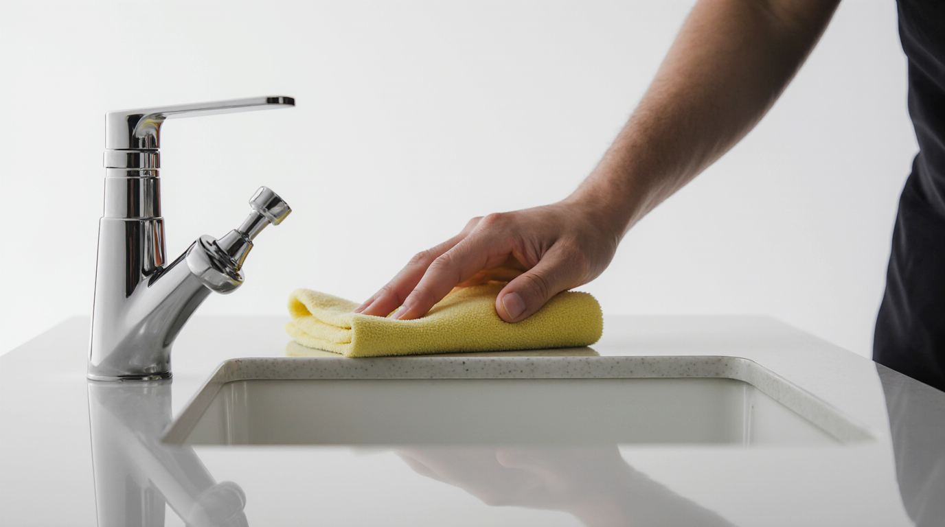 nettoyage en profondeur gros plan sur des mains en train de nettoyer un plan de travail de cuisin ioas2xo6e3wolz9sckm1 2